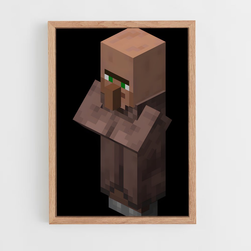 Poster Le Villageois Pixélisé – affiche Minecraft (vue 4)